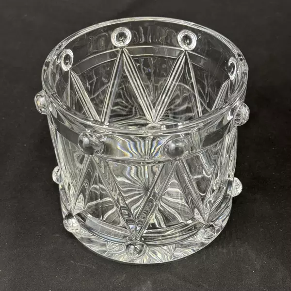 TeleFlora Bohemian 24% Lead Crystal Drum Shape Vase Bowl Ice Bucket