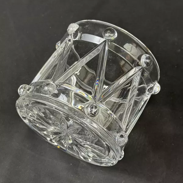 TeleFlora Bohemian 24% Lead Crystal Drum Shape Vase Bowl Ice Bucket