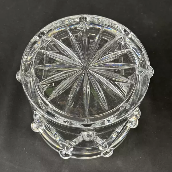 TeleFlora Bohemian 24% Lead Crystal Drum Shape Vase Bowl Ice Bucket