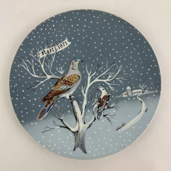1971 Haviland Limoges Twelve Days Of Christmas Plate #2 Two Turtledoves