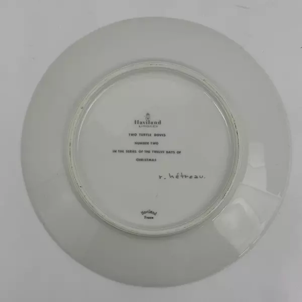1971 Haviland Limoges Twelve Days Of Christmas Plate #2 Two Turtledoves