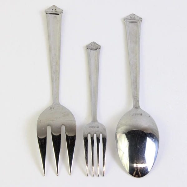 Lot Of 3 Sabatier Louvre (Stainless) Flatware Serving Spoon/Fork & Salad Fork