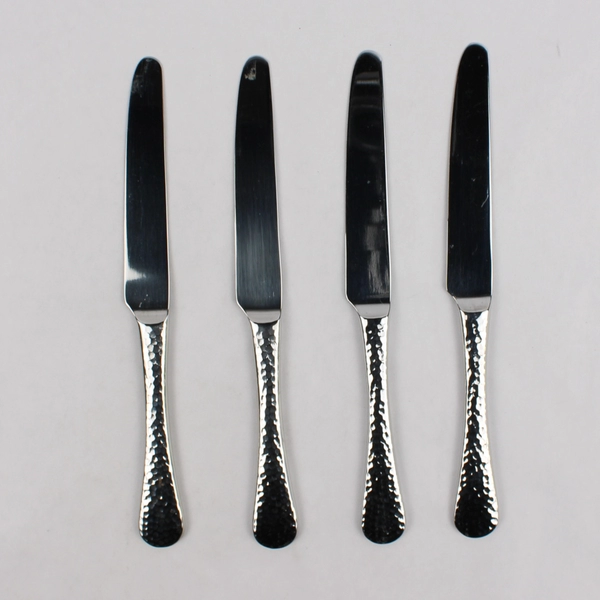Lot Of 4 Ginkgo Lafayette (Stainless) Flatware French Solid Dinner Knives