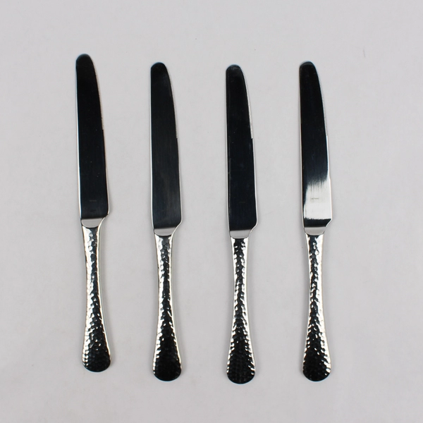 Lot Of 4 Ginkgo Lafayette (Stainless) Flatware French Solid Dinner Knives
