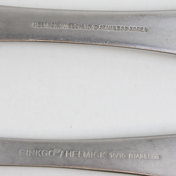 Lot Of 4 Ginkgo Disc (Stainless) Flatware 2 Steak Knives & 2 Spoon