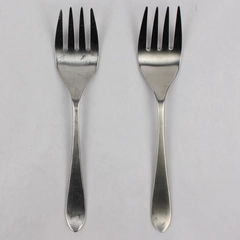 Lot Of 2 Ginkgo Meridian (Stainless, Satin) Flatware Serving Forks