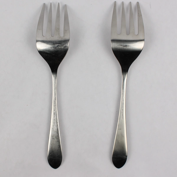 Lot Of 2 Ginkgo Meridian (Stainless, Satin) Flatware Serving Forks