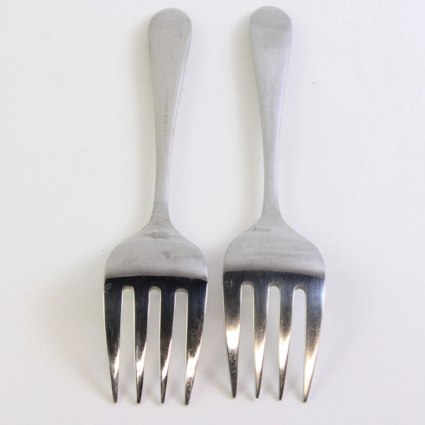 Lot Of 2 Ginkgo Linden (Stainless) Flatware Serving Forks 9.25" Long