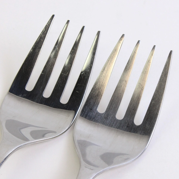 Lot Of 2 Ginkgo Linden (Stainless) Flatware Serving Forks 9.25" Long