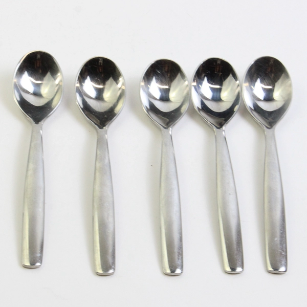 Lot 5 Ginkgo Charlie (Stainless) Flatware Teaspoons 6.5" Long
