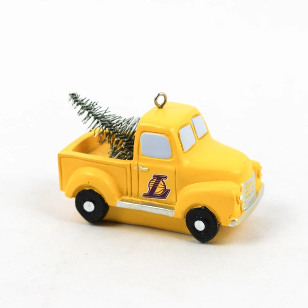 LA Los Angeles Lakers Christmas Yellow Truck With Tree Holiday