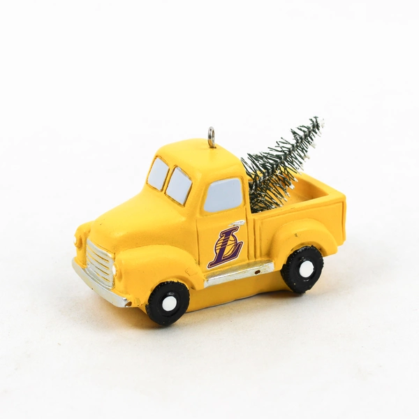 LA Los Angeles Lakers Christmas Yellow Truck With Tree Holiday