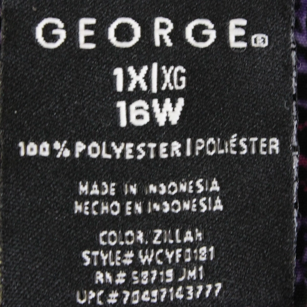 George Purple and Pink 3/4-Sleeve Blouse Women's Size 1X