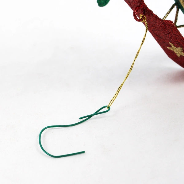 Airplane Christmas Ornament Glitter Shimmery Blue Red Green 6x5 Inch