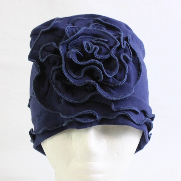 Lot of 4 Women's Skull Caps with Flower Accents One Size