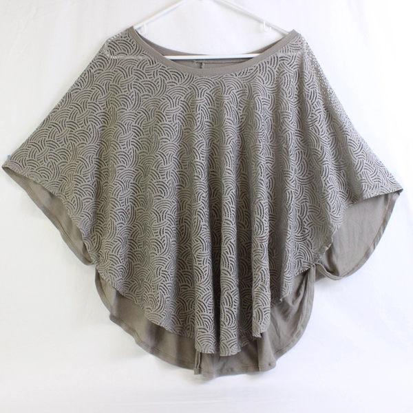 Anna & Ava Women's Sheer Gray Poncho Top One Size