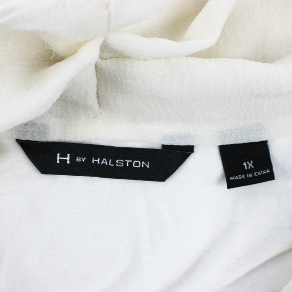 H by Halston Flowy White Blouse Women's Size 1X