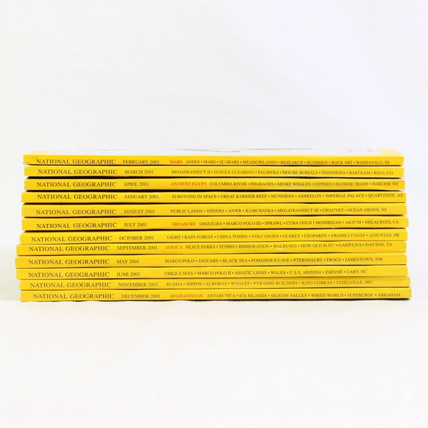 National Geographic Magazine 2001 Complete Collection Set of 12