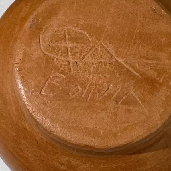 Handcrafted Terracotta Trinket Box From Bolivia w/ Building On The Lid Signed