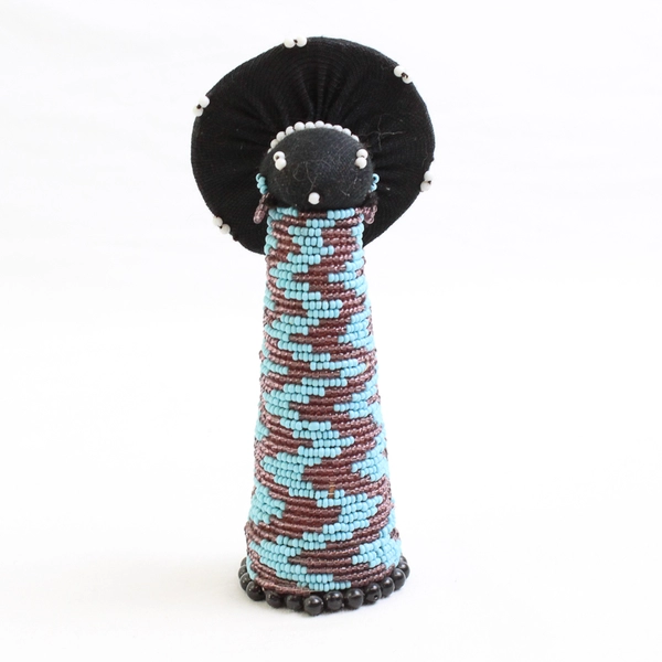 Hand-Beaded Tribal African Matron Doll 6"