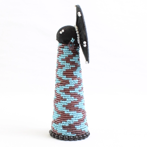 Hand-Beaded Tribal African Matron Doll 6"