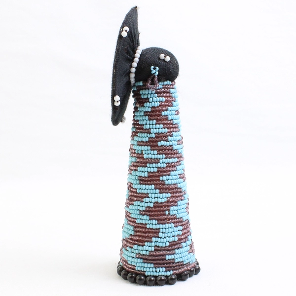 Hand-Beaded Tribal African Matron Doll 6"