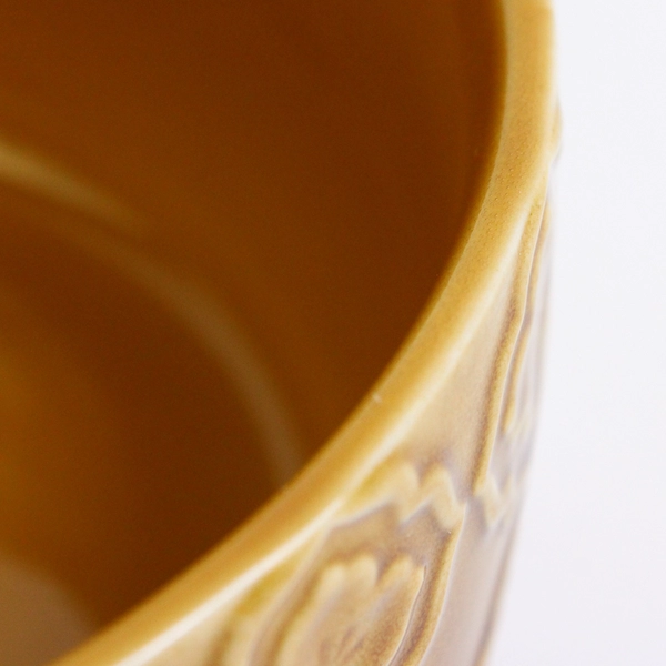 Signature Brown Floral Microwaveable Stoneware Bowl With Vented Plastic Lid 