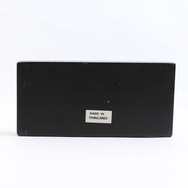 Hand-Carved Wooden Elephant Tower Sculpture 18"