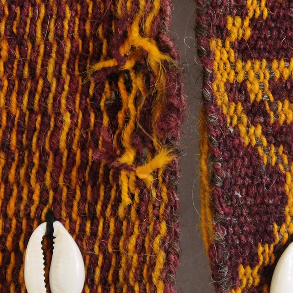 Handmade Woven Beaded Cowrie Shell Middle Eastern Camel Saddle Decoration FLAWED