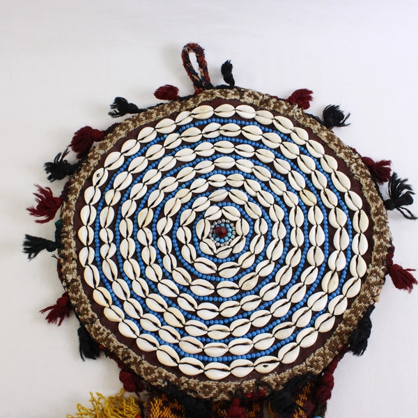 Handmade Woven Beaded Cowrie Shell Middle Eastern Camel Saddle Decoration FLAWED