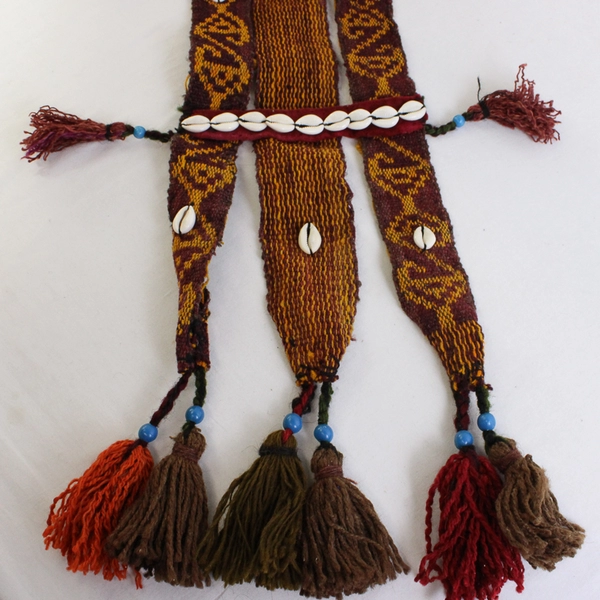 Handmade Woven Beaded Cowrie Shell Middle Eastern Camel Saddle Decoration FLAWED