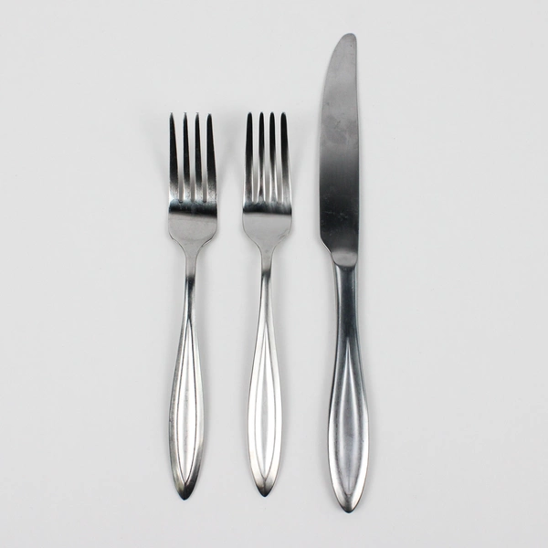 Lot Of 3 Martha Stewart Long Leaf (Stainless) Flatware 1 Dinner Knife & 2 Forks