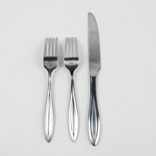 Lot Of 3 Martha Stewart Long Leaf (Stainless) Flatware 1 Dinner Knife & 2 Forks