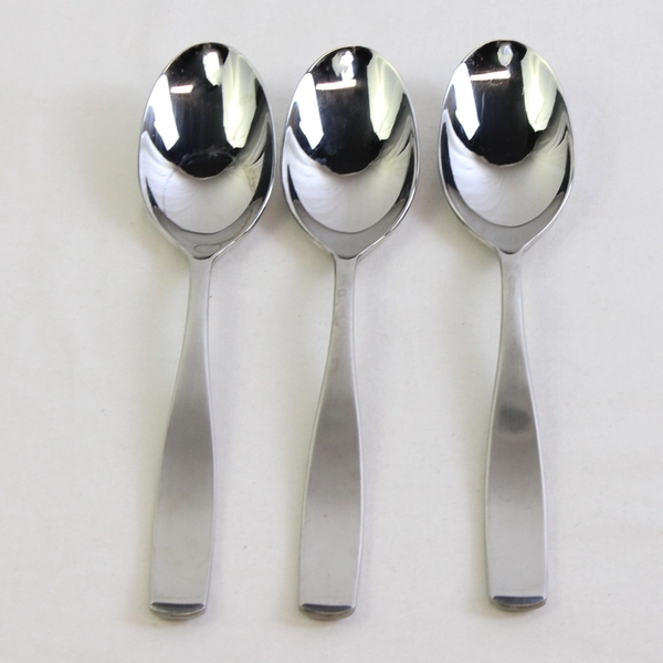 Lot Of 3 Mikasa Satin Loft Soup Spoons 7.5"
