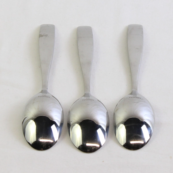 Lot Of 3 Mikasa Satin Loft Soup Spoons 7.5"