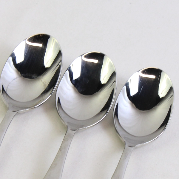 Lot Of 3 Mikasa Satin Loft Soup Spoons 7.5"