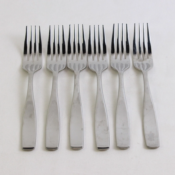 Set Of 6 Mikasa Satin Loft Stainless Steel Dinner Forks 8.25 inches