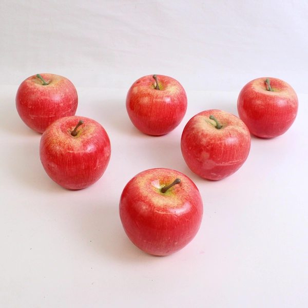 Lot Of 12 Small Artificial Plastic Red Apples