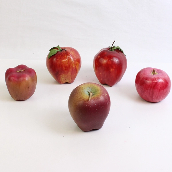 Lot Of 12 Small Artificial Plastic Red Apples