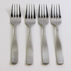 Set Of 4 Mikasa Satin Loft Stainless Steel Dessert Forks 7.5 inches