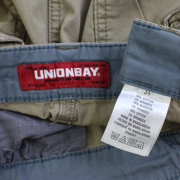 Unionbay Beige Cotton Blend Cargo Shorts Men's Size 34