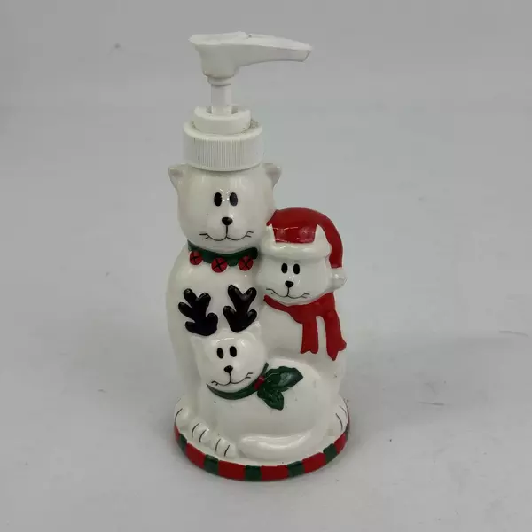 Ceramic Cat Christmas Themed Ceramic Lotion Bottle