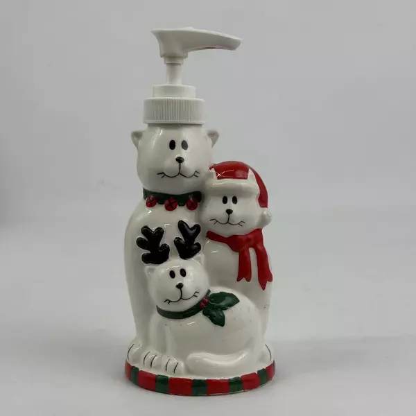 Ceramic Cat Christmas Themed Ceramic Lotion Bottle