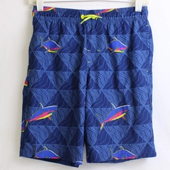 Wonder Nation Blue Shark Print Swim Shorts Boys' Size Large 10-12