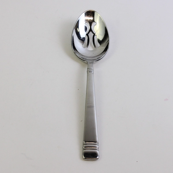 Reed & Barton Longwood 18/8 Stainless Slotted Serving Spoon 8.75 inches