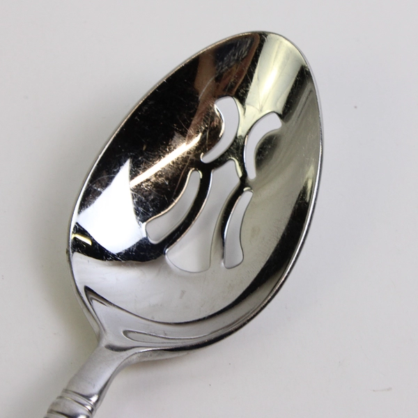 Reed & Barton Longwood 18/8 Stainless Slotted Serving Spoon 8.75 inches