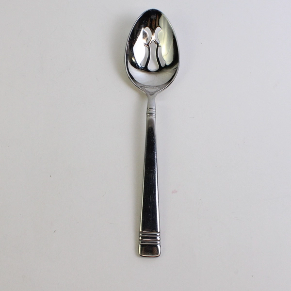 Reed & Barton Longwood 18/8 Stainless Slotted Serving Spoon 8.75 inches