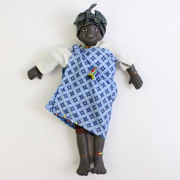 South African Child Bisque Porcelain Doll 11"