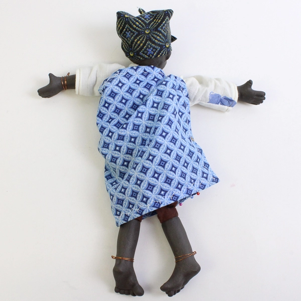 South African Child Bisque Porcelain Doll 11"