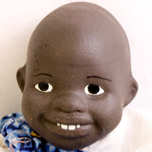 South African Child Bisque Porcelain Doll 11"